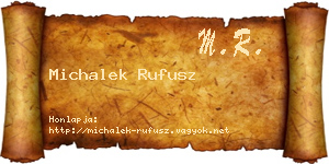 Michalek Rufusz névjegykártya